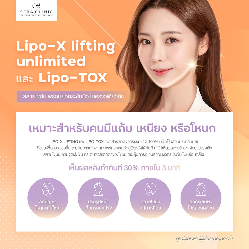 ฉีดแฟต สลายไขมันเหนียง แก้มทันใจ ด้วย “LIPO-X” และ “LIPO-TOX” เหนือกว่า เมโสแฟต ทั่วไป
