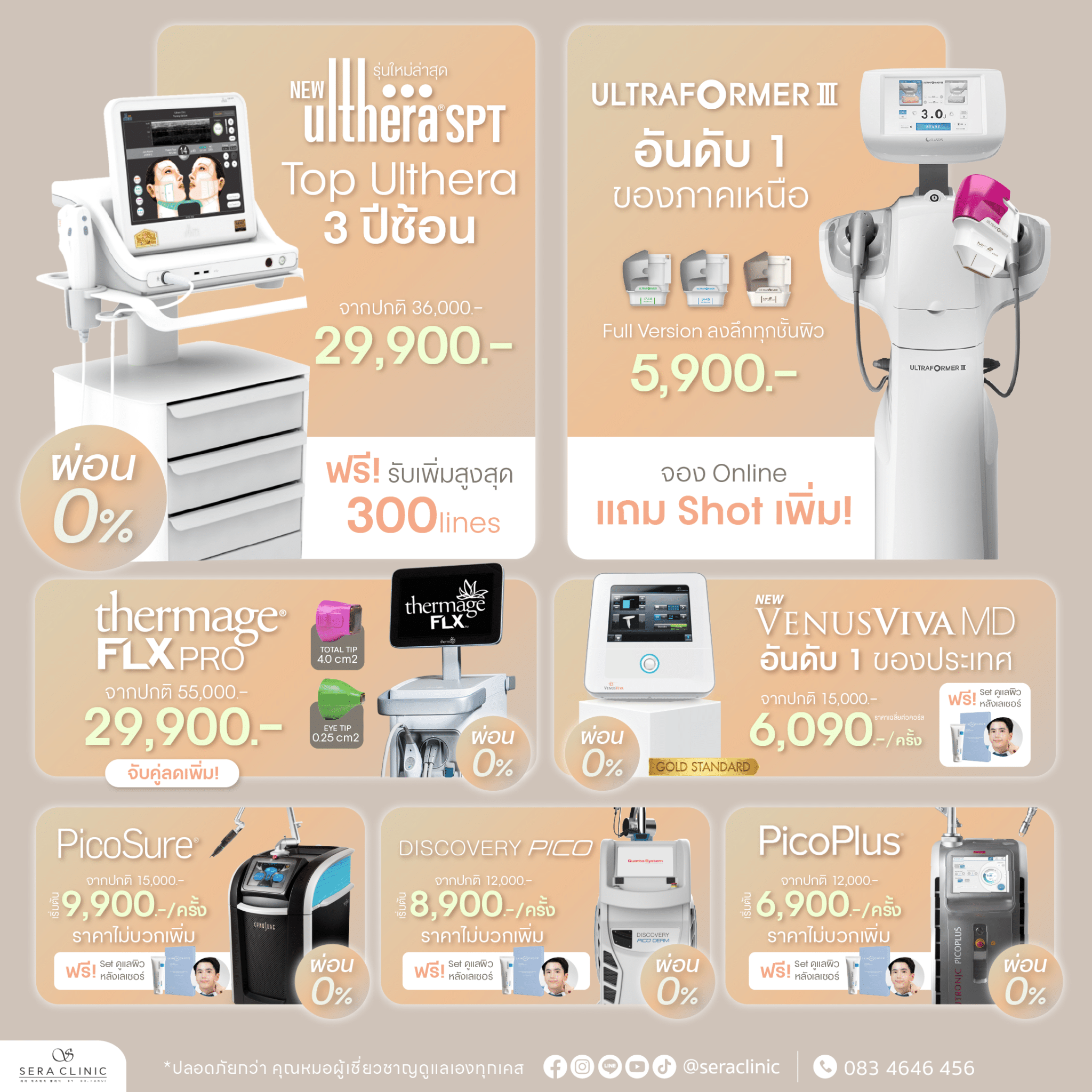 ฉลองความปังรับต้นปี 9 รางวัลใหม่ เซราคลินิก sera clinic 7 สาขา promotion โปรโมชั่น มีนาคม march rejuran hb plus รีจูรัน หน้าฉ่ำวาว ulthera thermage ultraformer meso chanel เมโสชาแนล pico laser venus viva belotero revive sculptra exosome ASCE Plus radiesse ไหมน้ำ ultracol